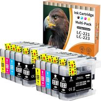 10x spausdintuvo kasetės suderinamos su Brother LC-221 LC-223, skirtos DCP-J4120 DCP-J562 MFC-J4420 MFC-J4620 MFC-J4620 MFC-J4625 MFC-J480 MFC-J5320 MFC-J5620 MFC-J5625 MFC-J5720 MFC-J680 MFC-J88 0 dw