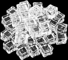 200 dekoratyvinių ledo kubelių pakuotė, daugkartinio naudojimo, 18 mm dirbtinio plastiko ledo kubeliai, skaidrūs dirbtinio ledo kubeliai, plastikiniai ledo kubeliai, skirti puošmenoms, nuotraukų rekvizitams, virtuvės dekoracijoms