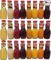24 buteliai po 200 ml sulčių mišinio iš 8 rūšių Daugkartinio naudojimo indėlių stikliniai buteliai Mišinio gėrimo malonumas Onlineshop Bormann + Kosminis sausainis nemokamai 45 g