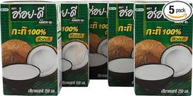 Aroy-D - Kokosų pienas su E435 - 5 pakuotės (5 x 250 ml)