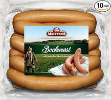 Bockwurst Fresh | Tradicinės rūkytos dešrelės | Bock dešrelės natūraliose žarnose | Kario dešrelės Premium Quality 10 x 100 g