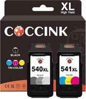 COCCINK 540 XL 541 XL daugiapakopės spausdintuvo kasetės, skirtos "Canon" 540XL 541XL, skirtos "Pixma TS5100 TS5150 TS5151 TS5140 MG4250 MG3650s MG3150 MG3600 MG3500 MG3550 MX475 MX53 5 MX37 5 juodos spalvos kasetė