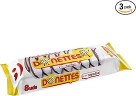 DONETTES Mini keksiukai su baltojo šokolado glazūra 8 vnt., 189 g, 3 vnt. pakuotė