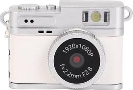 Dpofirs raktų pakabukas fotoaparatas, 1080p mažas retro fotoaparatas, senovinis skaitmeninis fotoaparatas, nešiojamasis nuotraukų vaizdo registratorius, skirtas kelionių studijoms, paaugliams, pradedantiesiems (baltas)