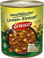 ERASCO Vestfalijos lęšių troškinys (1 x 800 g), paruoštas maždaug per 5 minutes, su nokstančiomis daržovėmis, be jokių priedų, tiesiog skanus