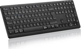 K9300 belaidė "Bluetooth" klaviatūra, tyli kelių įrenginių klaviatūra "Windows", pilno dydžio, skaičių klaviatūra, daugialypės terpės klavišai, ilgai veikianti baterija, suderinama su nešiojamuoju kompiuteriu, kompiuteriu, asmeniniu kompiuteriu