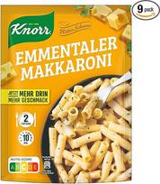 Knorr Hüttenschmaus Emmental Macaroni Ready Meal Skanus makaronų patiekalas be skonį gerinančių priedų 2 porcijos - 9 x 168 g