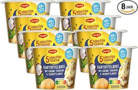 MAGGI "5 Minute Terrine" bulvių košė su "Creme Fraiche", skanus paruoštas maistas, greito paruošimo bulvių tyrė, bulvių užkandis, 8 vnt. (8 x 53 g)