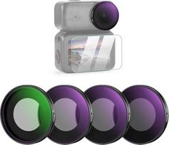NEEWER ND filtrų rinkinys, suderinamas su DJI Osmo Nano (ND8/16/32/CPL), 4 pakuotės, prisukamas pilkas filtras veiksmo kamerų objektyvams, daugiasluoksnis optinis stiklas, nuotraukų priedai su ekrano apsauga