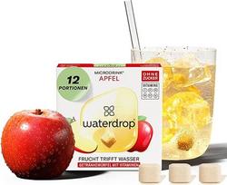 waterdrop® Microdrink Apple - 12 vandens lašelių su vaisių ir obuolių skoniu - troškulio malšinimo priemonė be cukraus, alternatyva gėrimų sirupui ir skonio milteliams - skonio lašeliai su vitaminais