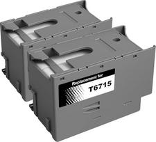 Yowell 2 x T6715 rašalo priežiūros dėžutė, suderinama su Epson T6715 T6716, skirta Epson Workforce Pro WF-3820DWF WF-3825DWF WF-4820DWF WF-4825DWF WF-4820DWF WF-4830DTWF WF-4720DWF WF-4725DWF WF-4730DTWF (C13) T6715 T00