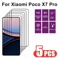 5pcs 9H Tempered Glass For XiaoMi POCO X7 Pro Full Coverage Screen Protector For Poco X7Pro 5G X7 PRO Glass Protection Poco X7 Pro juoda