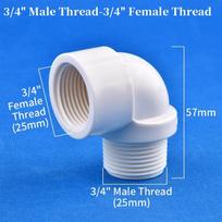1/2'' 3/4'' 1 colio PVC vidinis/išorinis sriegiuotas alkūnė plastikinis vandens tiekimo vamzdis 90 laipsnių adapterio jungtis Other