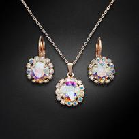Papuošalų rinkinys moterims DiamondSky "Glory II (Aurore Boreale)" su Swarovski kristalais