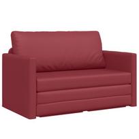 Sėdima Sofa-lova 2-in-1 Vyno raudona 124x71x78 cm Dirbtinė oda