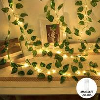 LED dirbtinių lapų girlianda, 2 m / 6,56 pėd