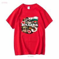 Bulgaria National Flag T Shirt Balkan Region Eastern Europe Sofia Capital City Rila Monastery Thracian Tomb folk dancer rose S