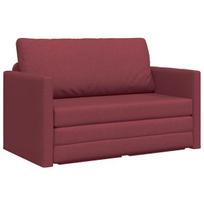 Grindų sofa-lovas 2-in-1 vyninė raudona 124x71x78 cm audinys