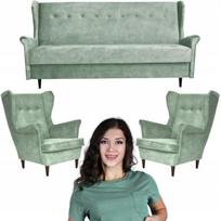Skandinaviško stiliaus svetainės baldų komplektas su miego funkcija, žalios spalvos ARI Family Furniture