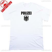 Policijos Marškinėliai Vokiečių Erelio Logotipas Retro Vyriški Marškinėliai Vyriški Drabužiai Trumpomis Rankovėmis Marškinėliai Unisex Medvilniniai Viršutiniai Drabužiai S
