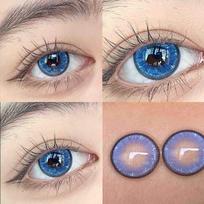 Mėlyni kontaktiniai lęšiai 2 vnt. / 1 ​​pora Natural Daily Beauty Pupil Minkštas ir patogus moteriškas makiažas Party Fashion Beauty Pupil 0.00 mėlyna