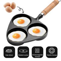 3-Cup Cast Iron Egg Frying Pan Non Stick Egg Cooker with Handle Omelette Pan for Breakfast Fried Egg Pancakes Steaks Hamburger Poland
