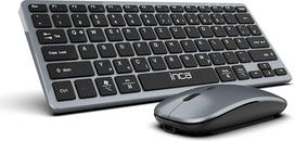 "Bluetooth" klaviatūros pelės rinkinys "Inca IBK-572BT" - belaidis, įkraunamas, 2,4 GHz ir "Bluetooth 5.0" - suderinamas su "Windows", "Mac", "iOS", "Android" - belaidis, plokščias dizainas, tylūs mygtukai, 78 klavišai, DPI 1600