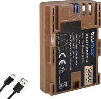 "Blumax" baterija, suderinama su "Canon" LP-E6NH | 2250 mAh - | LP-E6P LP-E6N LP-E6N LP-E6 | - su C tipo USB įkrovimo prievadu - "Canon EOS R5 II R5 II R6 II R7-6D 7D 80D 90D