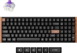 "Keychron K4 HE" 96 % ANSI belaidė mechaninė klaviatūra su magnetiniais jungikliais ir "Hot-Swap" - "Bluetooth/2.4GHz/USB-C", RGB apšvietimas, QMK programavimas "Mac/Win", medinis dizainas (juoda)