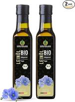 "Kräuterland" ekologiškas linų sėmenų aliejus 2 x 250 ml (500 ml), ekologiškas, šalto spaudimo, švelnus ir riešutų skonio, turtingas lignanų ir omega 3-6-9 riebalų rūgščių, natūralus, be priedų, stikliniame buteliuke, šviežias iš malūno