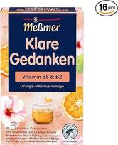 "Meßmer Clear Thoughts" vaisių žolelių arbata su apelsinų aromatu ir vitaminais B5 ir B2, apelsininis hibiskas ir ginkmedis 16 arbatos maišelių