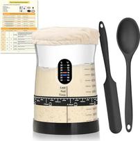"Pro Sourdough Starter" rinkinys - 1,5 l talpos didelis raugo indas su 17 receptų - duonos kepimo ir fermentacijos raugo priedai (pakuotė po 1)
