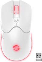 "Speedlink Velox" belaidė RGB žaidimų pelė su įkraunama USB-C baterija, 4800 dpi, programuojama, lengva, "PixArt PAW3212", 2.4G USB-A "Nano" imtuvas, spalvotas LED apšvietimas, balta