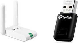 "TP-Link TL-WN822N High Gain WLAN Stick" adapteris (iki 300Mbps, WPS, išorinė didelio stiprumo antena, su USB prailginimo kabeliu, palaiko "Windows", "Mac OS"), baltas, ir TL-WN823N WLAN USB atmintinė