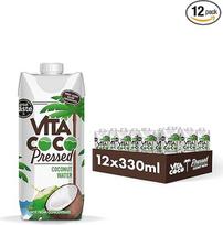 "Vita Coco" - spaustas kokosų vanduo 12 x 330 ml, natūraliai drėkinantis, su elektrolitais, be glitimo, pilnas vitamino C ir kalio, kokosų skonio