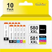 "YouPrint" rašalo kasetės, lygiavertės PGI-580 CLI-581 XXL su lustu, skirtos "Canon Pixma TS705 (a)", TS6350 (a), TS6351 (a), TS9550, TS9550