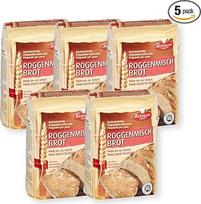 BIELMEIER KÜCHENMEISTER duonos kepimo mišinys, ruginė maišyta duona, 5 x 500 g, duonos kepimo mišiniai duonos kepimo mašinai ir orkaitei, labai lengva kepti duoną su kepimo mišiniu