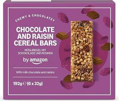 by Amazon Grūdų batonėlis su šokoladu ir razinomis, 192 g