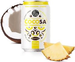 DIET-FOOD Cocosa Kokosų vanduo su ananasų sultimis NFC - 330 ml - natūralus izotoninis gėrimas be koncentratų - veganiškas, gaivinantis ir be pridėtinio cukraus
