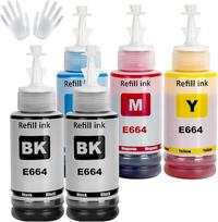 E664 rašalas, suderinamas su ET-2500 ET-2550 ET-2600 ET-2650 ET- 3600 ET-4500 ET-4550 ET-14000 ET-15000 ET-16500 L1300 L100 L110 L200 L210 L350 L355 L365 L455 L550 L555 spausdintuvu (BK*2/C/M/Y)