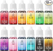 IKAR maistinių dažų rinkinys - 12 x 10 ml skystų ir labai koncentruotų maistinių dažų, saugių maistui, skirtų kepimui, virimui, fondantui ir "pasidaryk pats