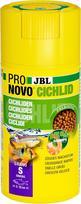 JBL Pronovo Cichlid Grano, pagrindinis maistas mažiems 3-10 cm ilgio ciklidams, paspaudžiamas dozatorius, žuvų maisto granulės, dydis S, 100 ml
