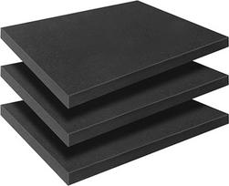 Juodos poliuretano putų įdėklai lagaminui 3 pakuotės 16" x 12" x 1" x 1", supjaustyti pagal dydį, skirti įrankių dėžei, fotoaparatui, amatams ir saugojimui