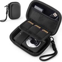 Kameros dėklas skaitmeninei kamerai CAMKORY DC403 FHD 1080P / Kodak PIXPRO FZ55 / FZ45, kleine Reise-Kompaktkamerahalterung mit Netztasche für Zubehör, SD-Karte, Schwarz , su apsauga nuo iškritimo
