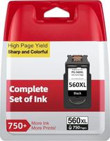 PG-560 XL rašalo kasetės, suderinamos su originaliomis "Canon" 560 spausdintuvo kasetėmis, PG-560XL juodos spalvos rašalas su dideliu našumu - atspausdina iki 750 puslapių, 560 XL, skirtas "Pixma TS5350 TS5351 TS5352 TS5353 TS7450 TS7451
