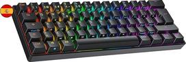 Ranked N60 Nova mechaninė 60 proc. klaviatūra, "Hotswap" žaidimų klaviatūra, 62 programuojami klavišai su RGB apšvietimu, PC/Mac žaidėjams, ISO ES ispanų kalba (juoda, Gateron Brown)