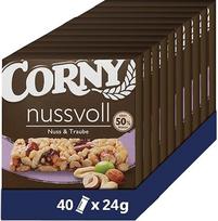 Riešutų batonėlis "Corny Nutful" su riešutais ir vynuogėmis bei razinomis 10 x 96 g