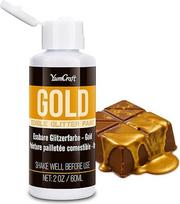 Skysti valgomieji blizgučiai Gold, 60 ml valgomieji blizgučiai gėrimams, maistinių dažų skystis tortams, kepiniams, keksiukams puošti, vaivorykštiniai valgomieji blizgučiai, milteliai kakučiai, pyragaičiai