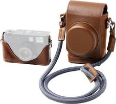 SMALLRIG X pusiau odinis dėklas FUJIFILM, retro krepšys su pusiau odiniu dėklu, integruotu kortelių lizdu, nešiojamas ir apsauginis su austiniu dirželiu per petį (rudas) - 5218