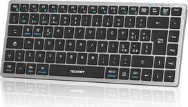 TECKNET "Bluetooth" klaviatūra, įkraunama belaidė klaviatūra "Windows" ir "Android Smart TV", itališkas QWERTZ išdėstymas, tyli ir itin plona